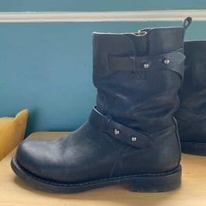Rag & Bone black leather motorcycle boots size 37.5